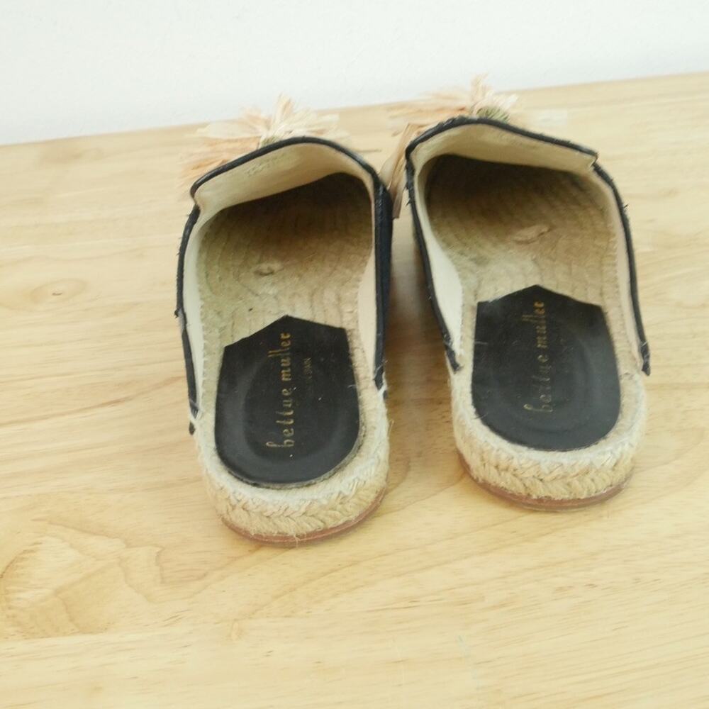 Bettye Muller Mules Espadrille Sandals Rabat Tassel Beach Resort 38 8 Black - Picture 9 of 11